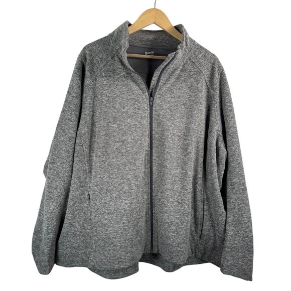 Duluth Trading Co Frost Lake Fleece Full Zip Jacket grey hiking sz 3X - Picture 1 of 7